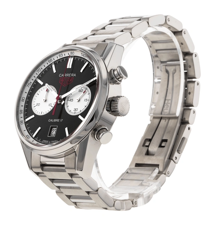 TAG Heuer,Carrera 41mm,41mm,Stainless Steel,Black,Automatic,Chronograph,Day,CV211D,CV211D.BA0739