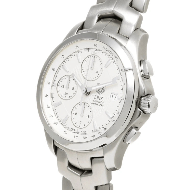 TAG Heuer,Link 40mm,40mm,Stainless Steel,White,Automatic,Chronograph,Day,CJF2111,CJF2111.BA0576