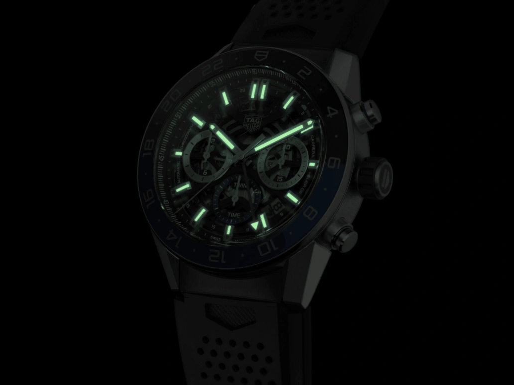 TAG Heuer,Carrera 45mm,45mm,Stainless Steel,Black,Automatic,Chronograph,Day,Dule Time,CBG2A1Z,CBG2A1Z.FT6157