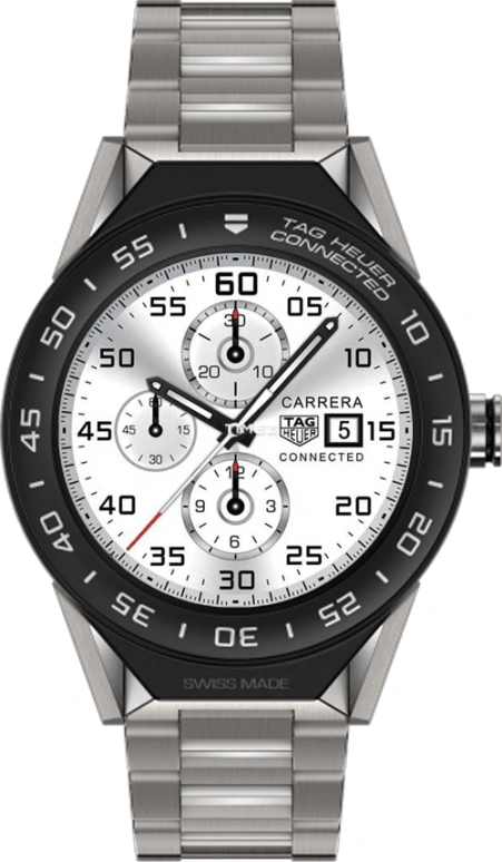 TAG Heuer,Carrera 45mm,45mm,Titanium,Black,Processor,Chronograph,Day,Connected,Smartwatch,25hours,In-house Caliber,SBF8A8001,SBF8A8001.10BF0608