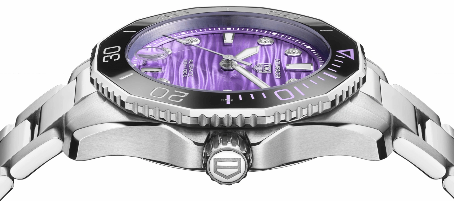 TAG Heuer,Aquaracer 36mm,36mm,Stainless Steel,Ceramic,Purple,Automatic,Day,42hours,WBP231M,WBP231M.BA0618