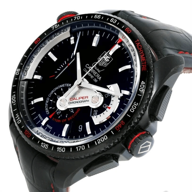 TAG Heuer,Carrera 43mm,43mm,Titanium,Black,Automatic,Chronograph,Day,CAV5185,CAV5185.FC6237