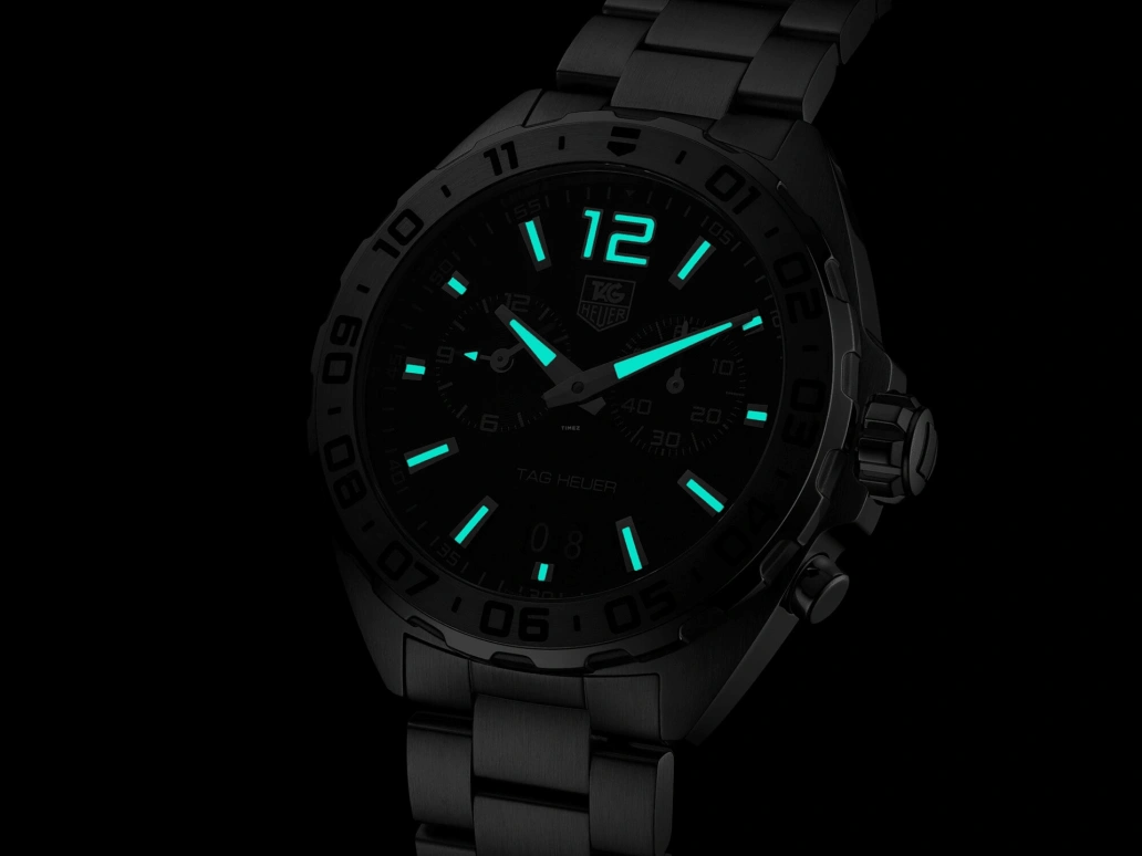 TAG Heuer,Formula 1 41mm,41mm,Stainless Steel,Black,Quartz,Chronograph,Big Date,Alarm,WAZ111A,WAZ111A.BA0875