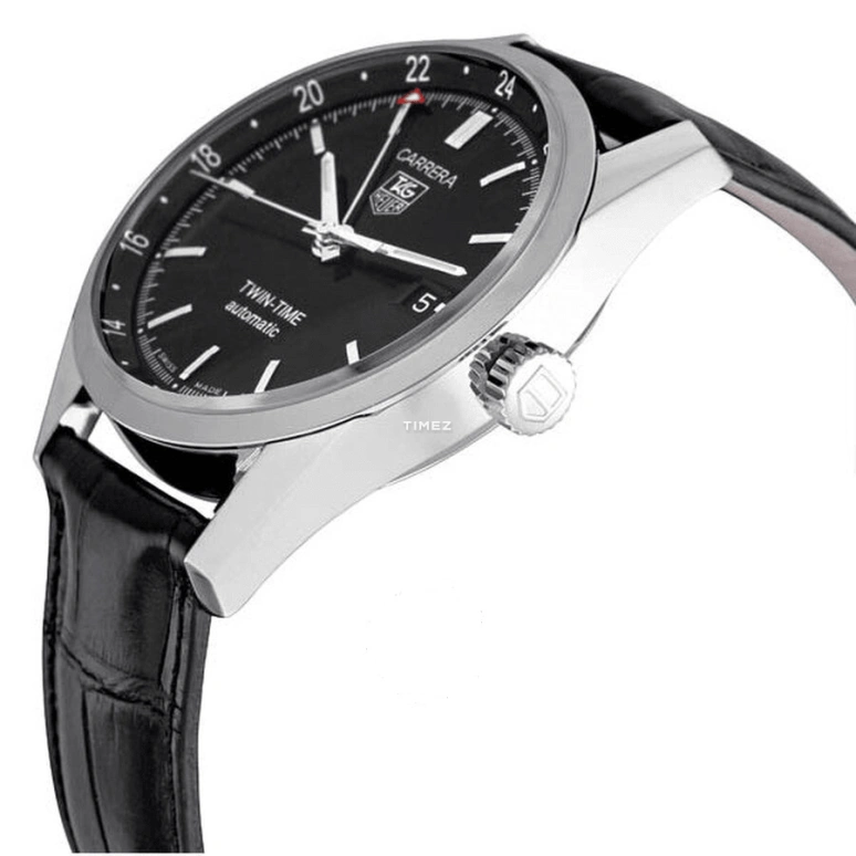 TAG Heuer,Carrera 38mm,38mm,Stainless Steel,Black,Automatic,Day,Dule Time,WW2115,WW2115.FC6180