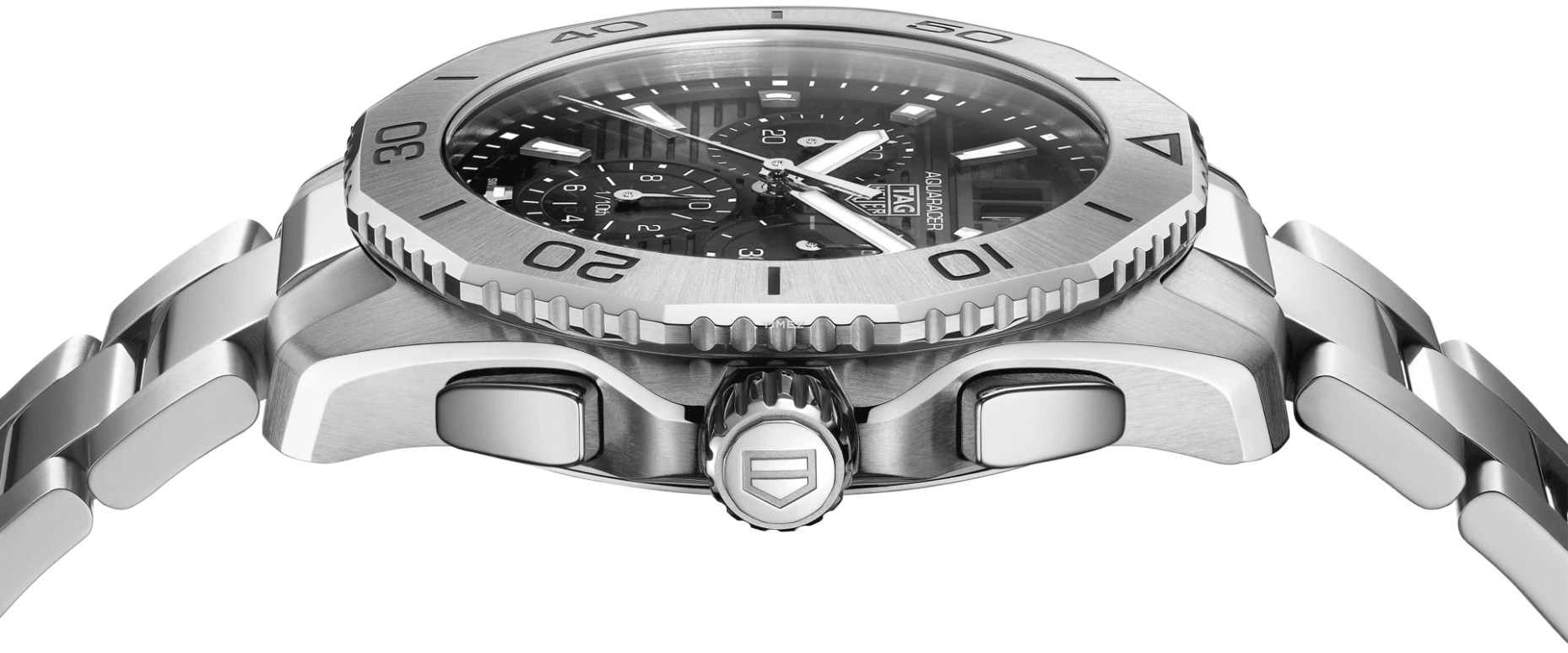 TAG Heuer,Aquaracer 40mm,40mm,Stainless Steel,Black,Quartz,Chronograph,Day,CBP1110,CBP1110.BA0627