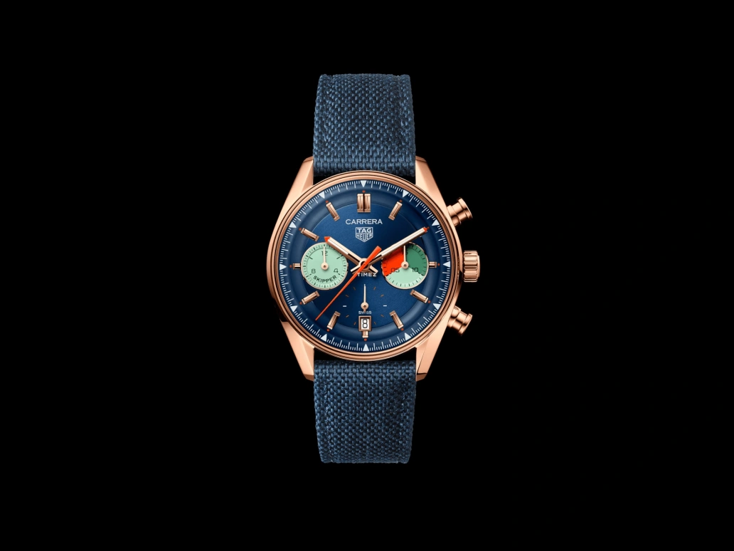 TAG Heuer,Carrera 39mm,39mm,Rose Gold,Blue,Automatic,Regatta Timer,Day,CBS2241,CBS2241.FN8023