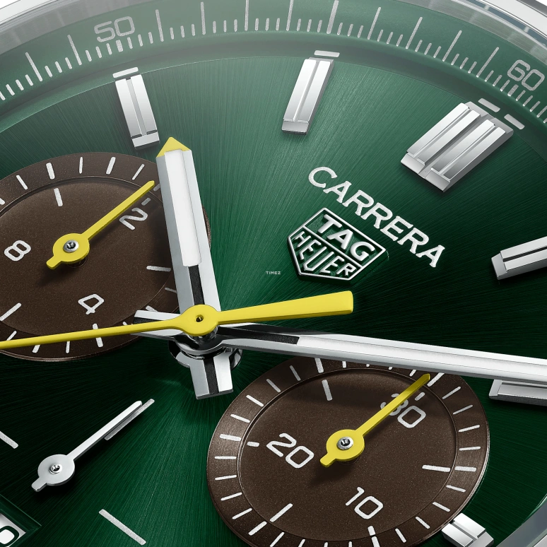 TAG Heuer,Carrera 42mm,42mm,Stainless Steel,Green,Automatic,Chronograph,Day,CBN201K,CBN201K.FC6569