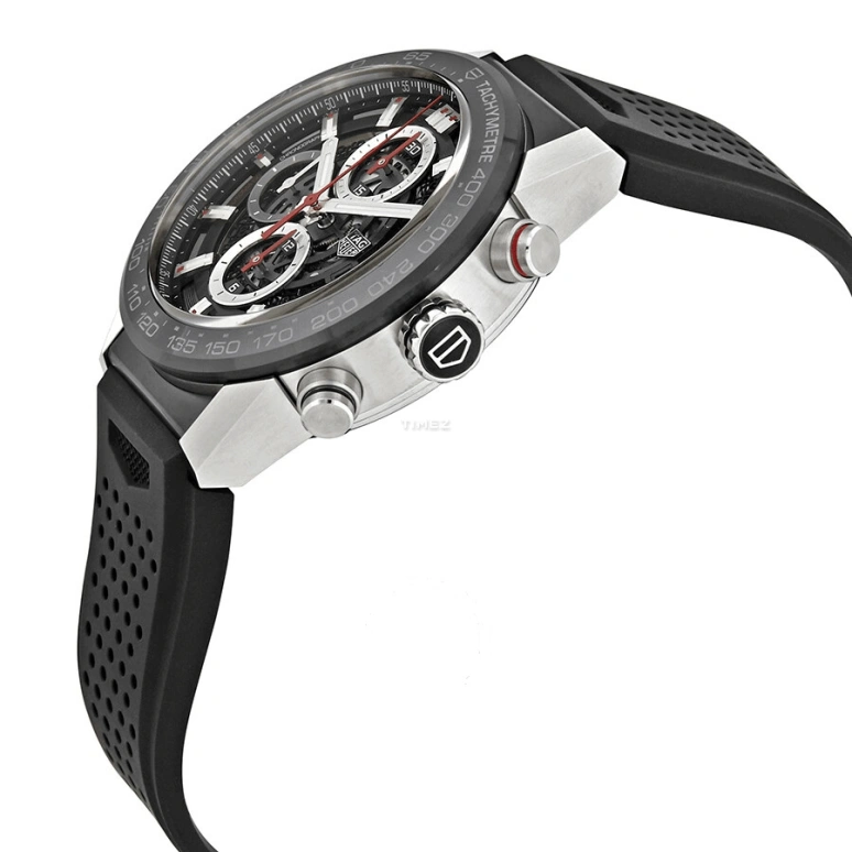 TAG Heuer,Carrera 43mm,43mm,Stainless Steel,Black,Automatic,Chronograph,Day,CAR201V,CAR201V.FT6046