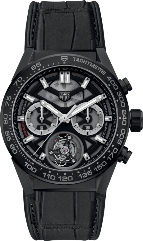 TAG Heuer,Carrera 45mm,45mm,Ceramic,Stainless Steel,Skeleton,Automatic,Chronograph,Tourbillon Escapement,Column Wheel,CAR5A90,CAR5A90.FC6415
