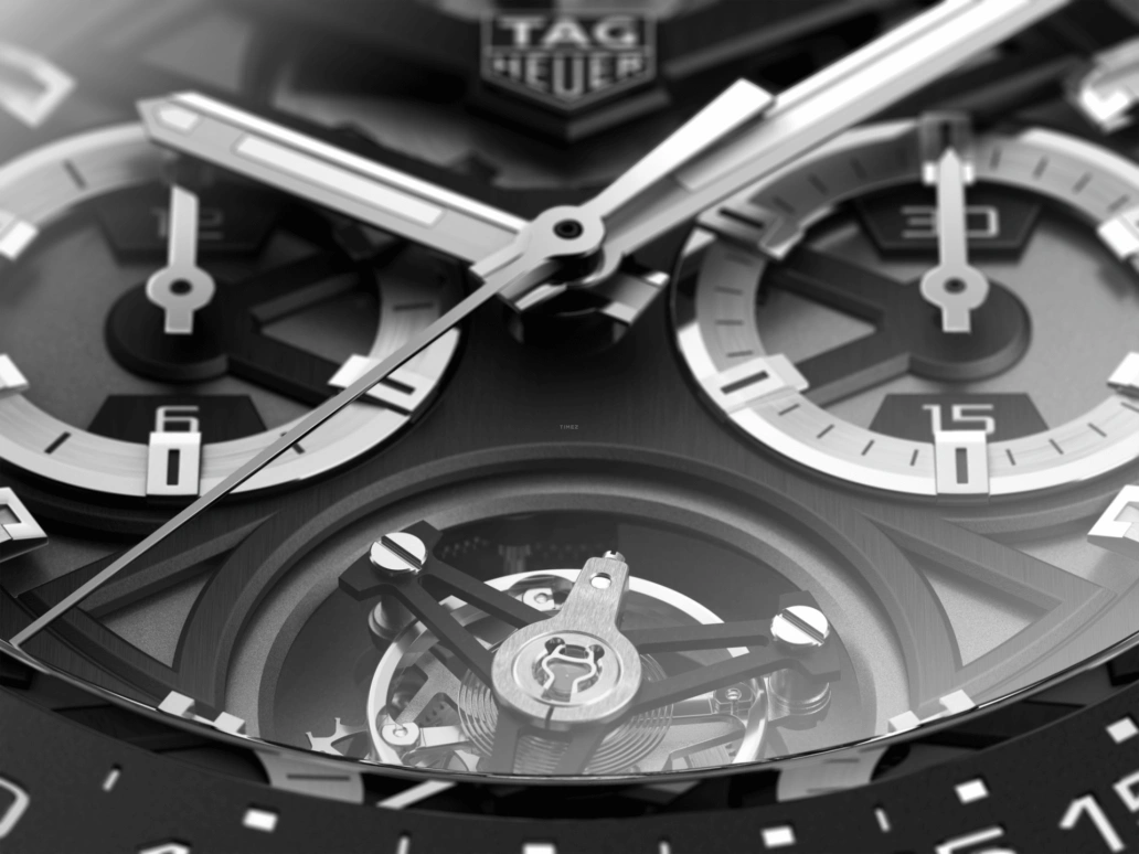 TAG Heuer,Carrera 45mm,45mm,Ceramic,Stainless Steel,Skeleton,Automatic,Chronograph,Tourbillon Escapement,Column Wheel,CAR5A90,CAR5A90.FC6415