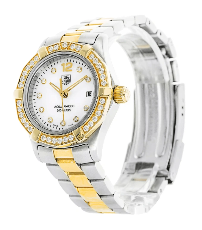 TAG Heuer,Aquaracer 27mm,27mm,Stainless Steel,White,Sapphire,Crystal Glass,Mother of Pearl,WAF1450,WAF1450.BB0814