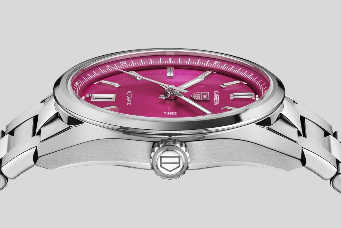TAG Heuer,Carrera 36mm,36mm,Stainless Steel,Pink,Automatic,Day,80hours,Ryan Gosling,Ken,WBN2313,WBN2313.BA0001