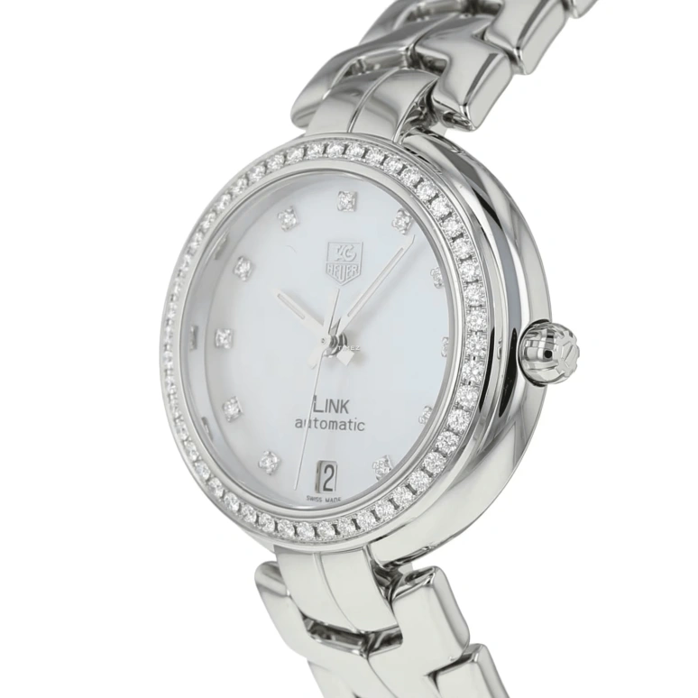 TAG Heuer,Link 34.50mm,34.50mm,Stainless Steel,White,Automatic,Day,46hours,WAT2314,WAT2314.BA0956