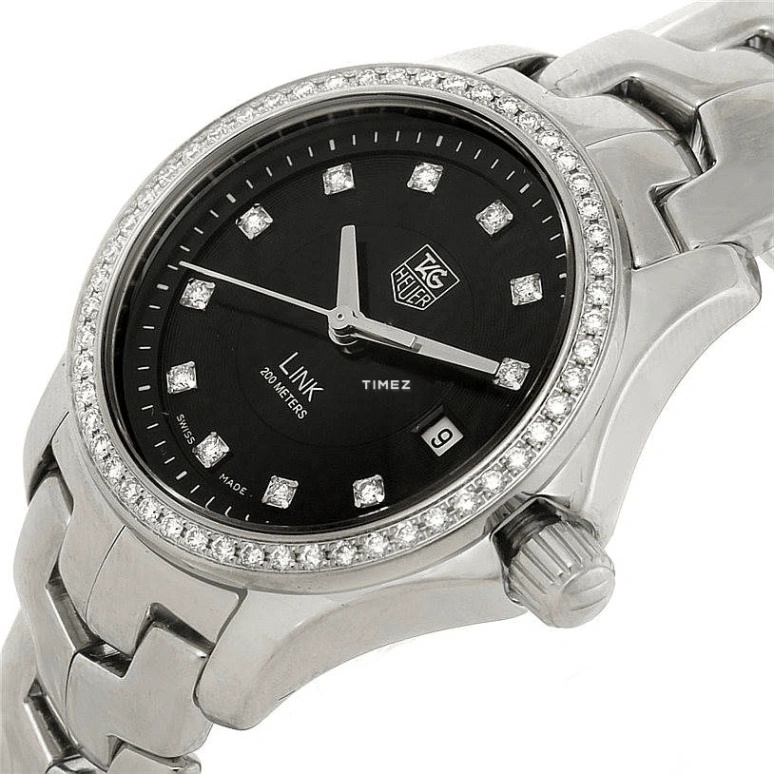 TAG Heuer,Link 27mm,27mm,Stainless Steel,Black,Quartz,Day,Sapphire,WJF131A,WJF131A.BA0572