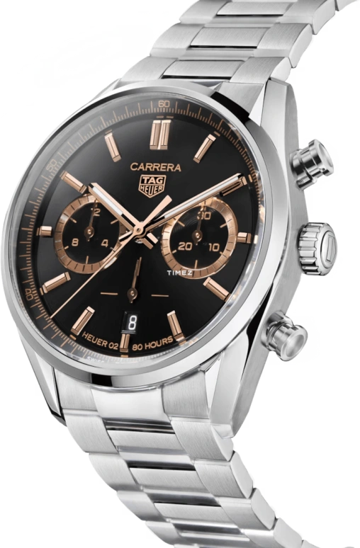 TAG Heuer,Carrera 42mm,42mm,Stainless Steel,Black,Automatic,Chronograph,Day,CBN2019,CBN2019.BA0642