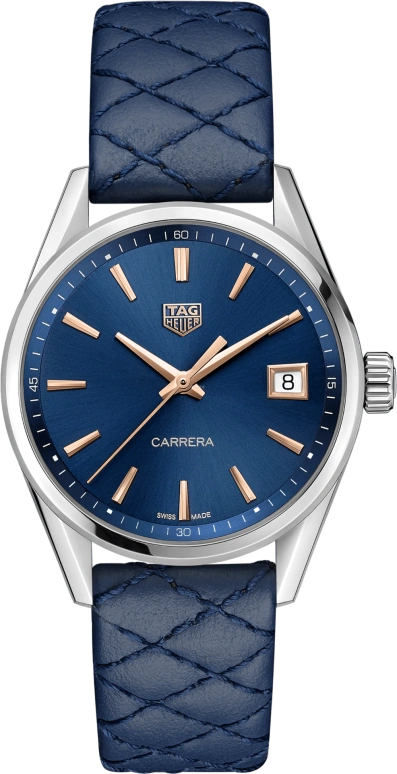 TAG Heuer,Carrera 36mm,36mm,Stainless Steel,Rose,Blue,Sapphire,Closed,WBK1312,WBK1312.FC8259