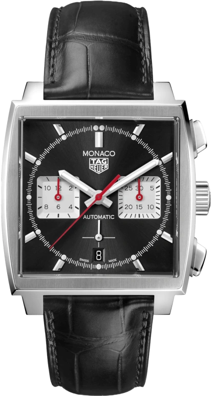 TAG Heuer,Monaco 39mm,39mm,Stainless Steel,Black,Automatic,Chronograph,Date,Column Wheel,CBL2113,CBL2113.FC6177