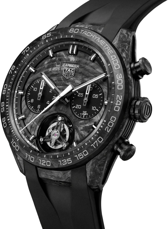 TAG Heuer,Carrera 44mm,44mm,Forged Carbon,Black,Automatic,Chronograph,Tourbillon,CBU5091,CBU5091.FT6305