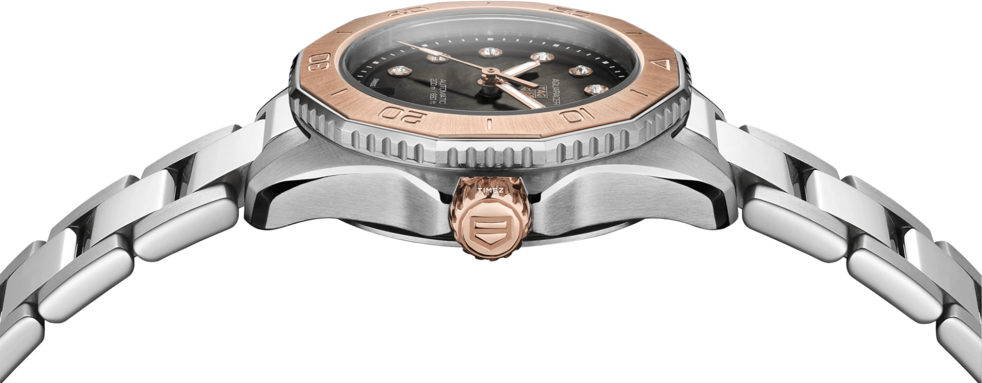 TAG Heuer,Aquaracer 30mm,30mm,Stainless Steel,Rose Gold,Black,Automatic,Day,40hours,WBP2451,WBP2451.BA0622