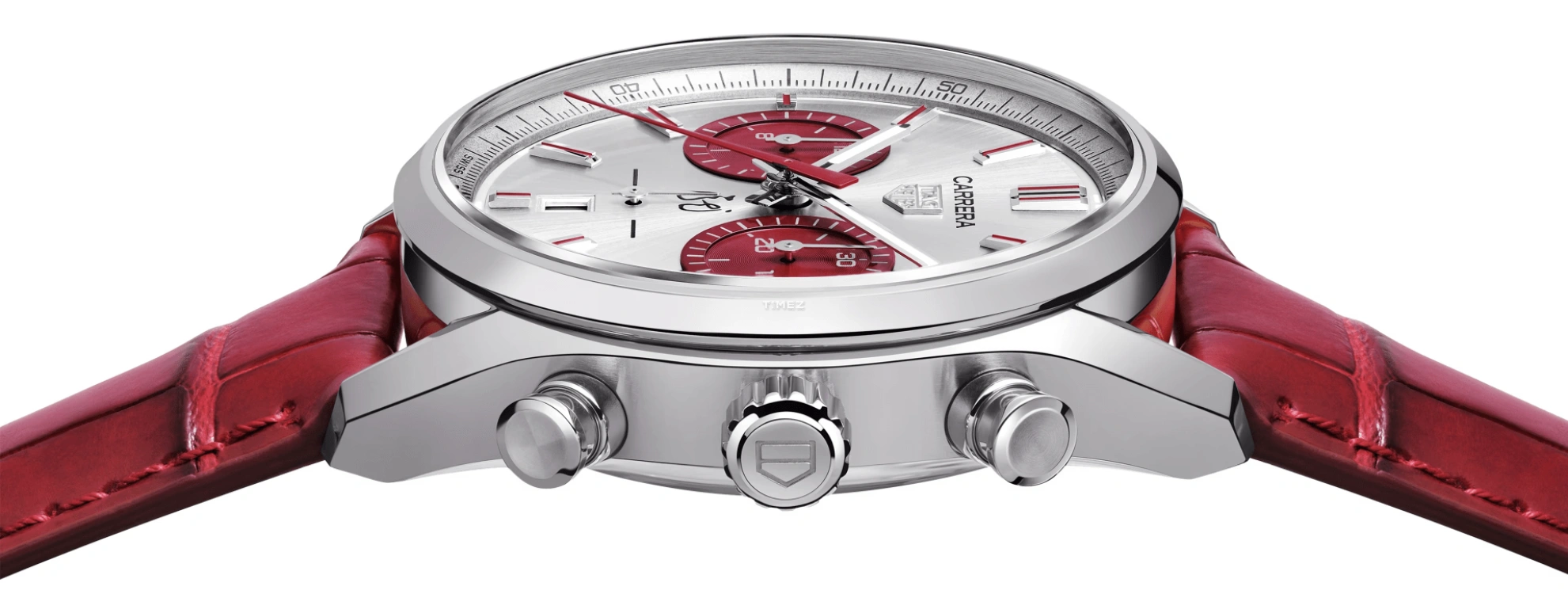 TAG Heuer,Carrera 42mm,42mm,Stainless Steel,Silver,Red,Automatic,Chronograph,Day,CBN201H,CBN201H.FC6553