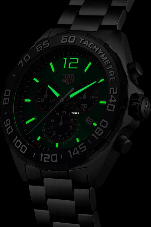 TAG Heuer,Formula 1 43mm,43mm,Stainless Steel,Green,Black,Quartz,Chronograph,Day,CAZ101AP,CAZ101AP.BA0842
