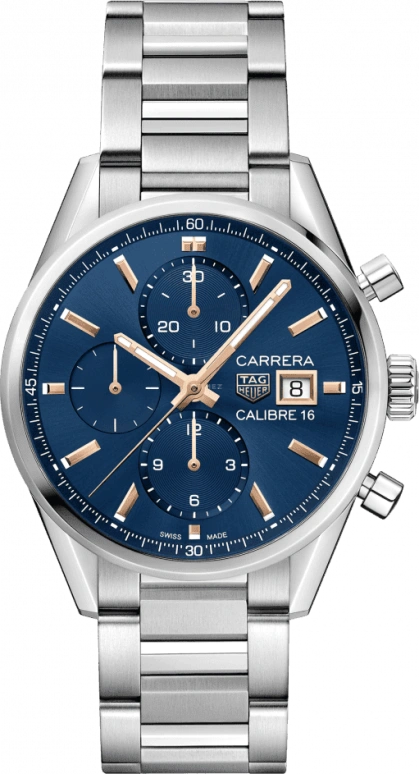 TAG Heuer,Carrera 41mm,41mm,Stainless Steel,Blue,Automatic,Chronograph,Date,CBK2115,CBK2115.BA0715