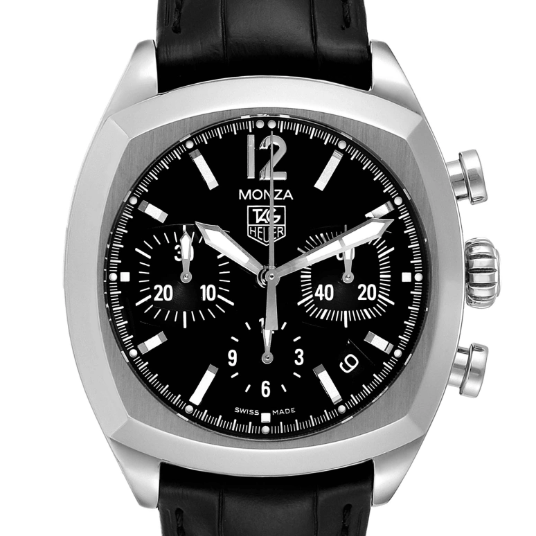 TAG Heuer,Monza 37x37mm,37x37mm,Stainless Steel,Black,Automatic,Chronograph,Day,CR2113,CR2113.FC6164