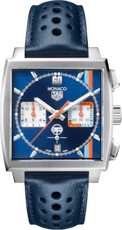 TAG Heuer,Monaco 39mm,39mm,Stainless Steel,Blue,Automatic,Chronograph,Date,Column Wheel,CBL2115,CBL2115.FC6494