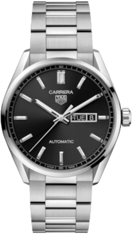 TAG Heuer,Carrera 39mm,39mm,Stainless Steel,Black,Automatic,Date,Day,WBN2010,WBN2010.BA0640