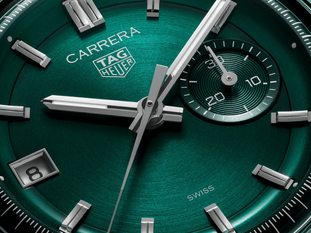 TAG Heuer,Carrera 39mm,39mm,Stainless Steel,Green,Automatic,Chronograph,Day,CBS2211,CBS2211.FC6545