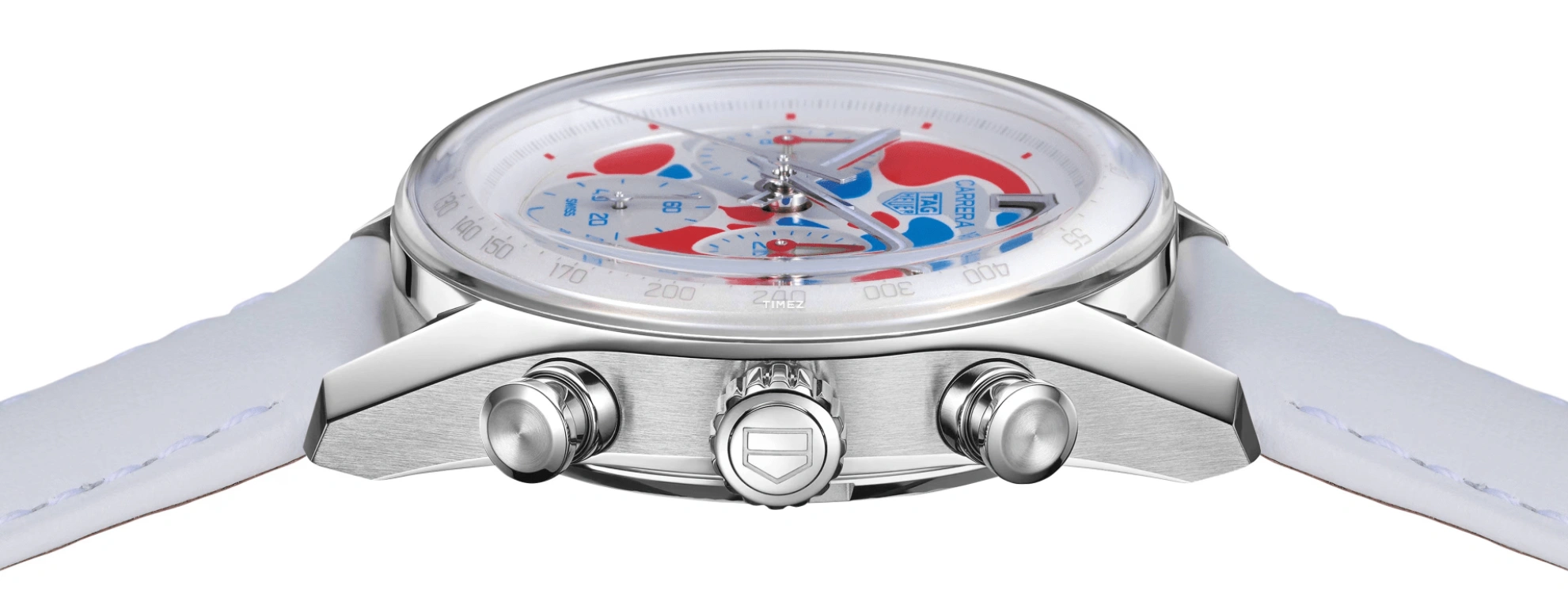 TAG Heuer,Carrera 39mm,39mm,Stainless Steel,Blue,White,Red,Automatic,Chronograph,Day,CBS221C,CBS221C.FC6619