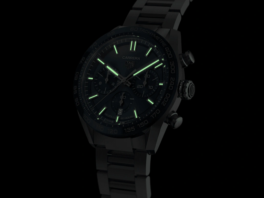 TAG Heuer,Carrera 44mm,44mm,Ceramic,Stainless Steel,Blue,Automatic,Chronograph,Date,Column Wheel,CBN2A1A,CBN2A1A.BA0643