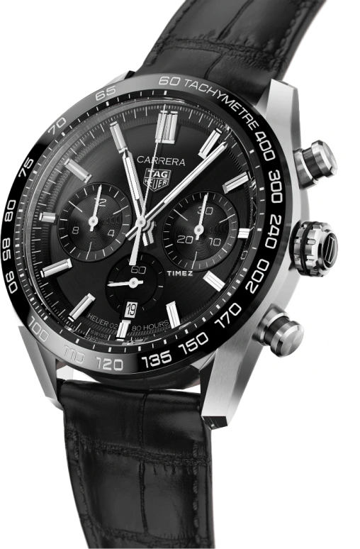 TAG Heuer,Carrera 44mm,44mm,Stainless Steel,Ceramic,Black,Automatic,Chronograph,Day,CBN2A1B,CBN2A1B.FC6481