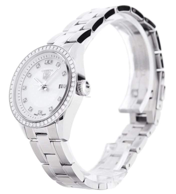 TAG Heuer,Carrera 27mm,27mm,Stainless Steel,White,Quartz,Day,Sapphire,WV1413,WV1413.BA0793