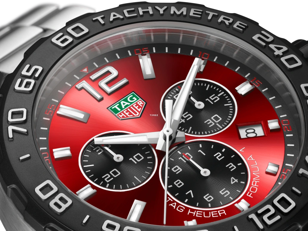 TAG Heuer,Formula 1 43mm,43mm,Stainless Steel,Black,Red,Quartz,Chronograph,Day,CAZ101AN,CAZ101AN.BA0842