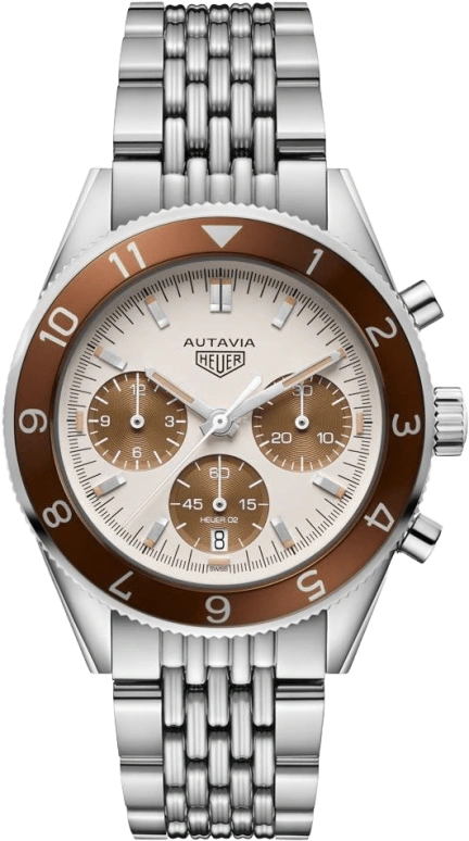 TAG Heuer,Autavia 42mm,42mm,Stainless Steel,Beige,Automatic,Chronograph,Date,Column Wheel,CBE2113,CBE2113.BA0687