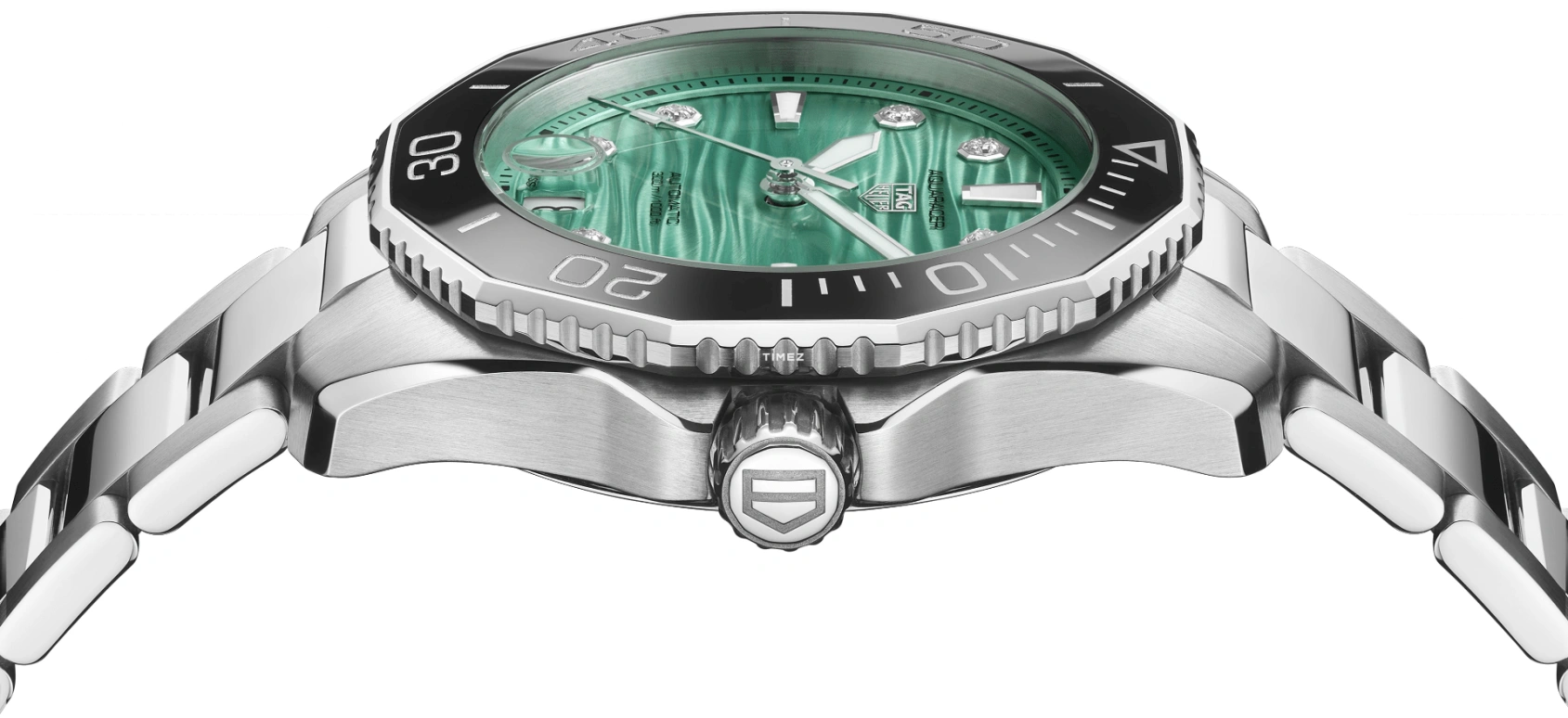 TAG Heuer,Aquaracer 36mm,36mm,Stainless Steel,Turquoise,Stone,Stone Green,Green,Automatic,Day,Sapphire,Crystal Glass,WBP231K,WBP231K.BA0618