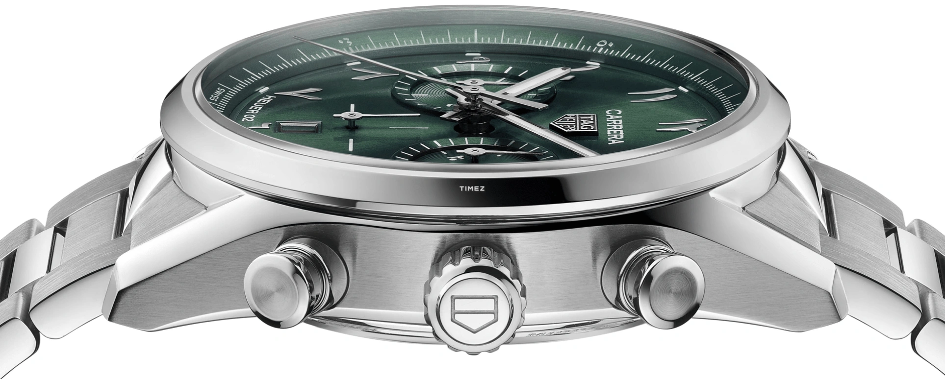 TAG Heuer,Carrera 42mm,42mm,Stainless Steel,Green,Automatic,Chronograph,Day,CBN2014,CBN2014.EB0240