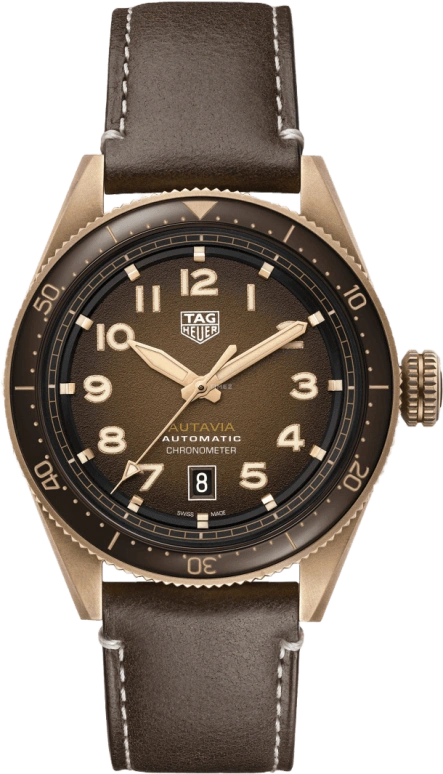 TAG Heuer,Autavia 42mm,42mm,Bronze,Stainless Steel,Brown,Automatic,Chronograph,Date,WBE5191,WBE5191.FC8276