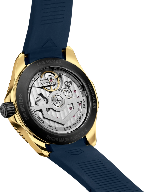 TAG Heuer,Aquaracer 40mm,40mm,Yellow Gold,Blue,Automatic,Day,Sapphire,Crystal Glass,WBP5152,WBP5152.FT6210