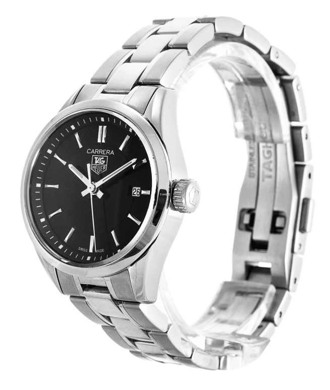 TAG Heuer,Carrera 27mm,27mm,Stainless Steel,Black,Quartz,Day,Sapphire,WV1414,WV1414.BA0793