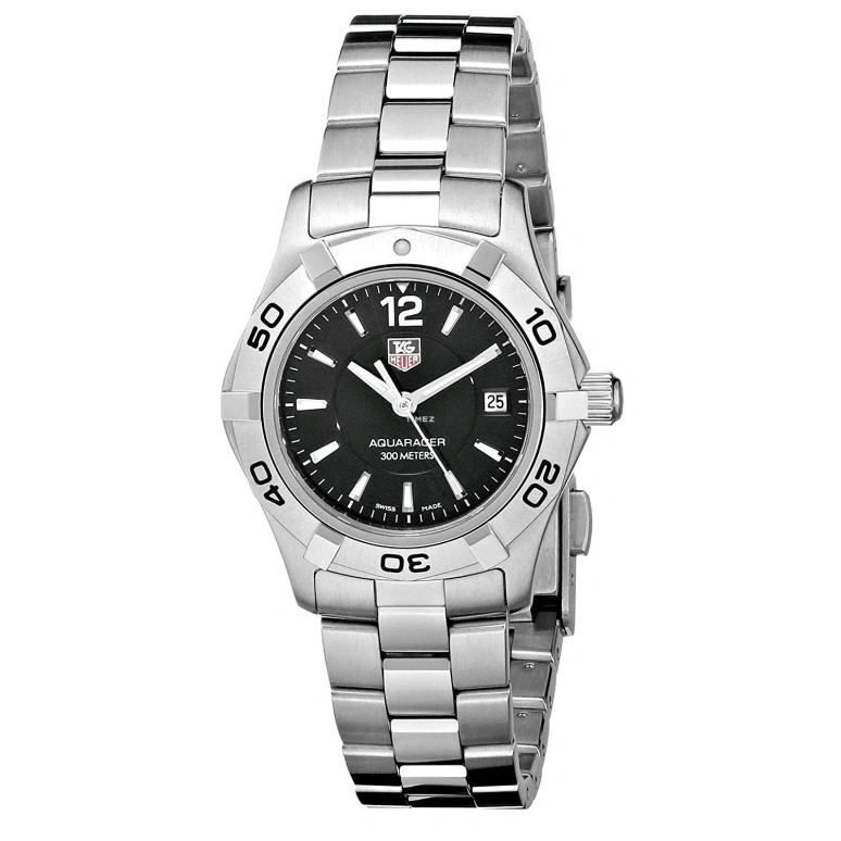 TAG Heuer,Aquaracer 27mm,27mm,Stainless Steel,Black,Quartz,Day,26280hours,WAF1410,WAF1410.BA0823