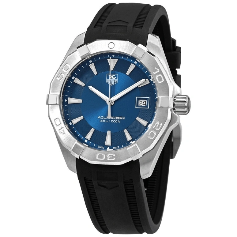 TAG Heuer,Aquaracer 41mm,41mm,Stainless Steel,Blue,Quartz,Day,Sapphire,WAY1112,WAY1112.FT8021