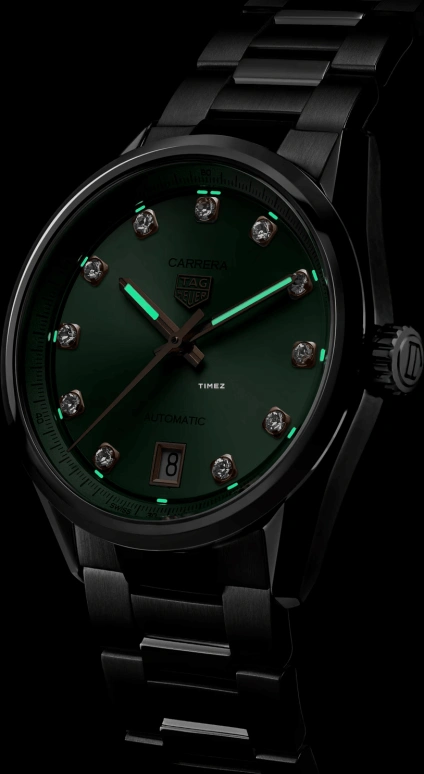TAG Heuer,Carrera 36mm,36mm,Stainless Steel,Green,Automatic,Day,46hours,WBN2317,WBN2317.BA0001
