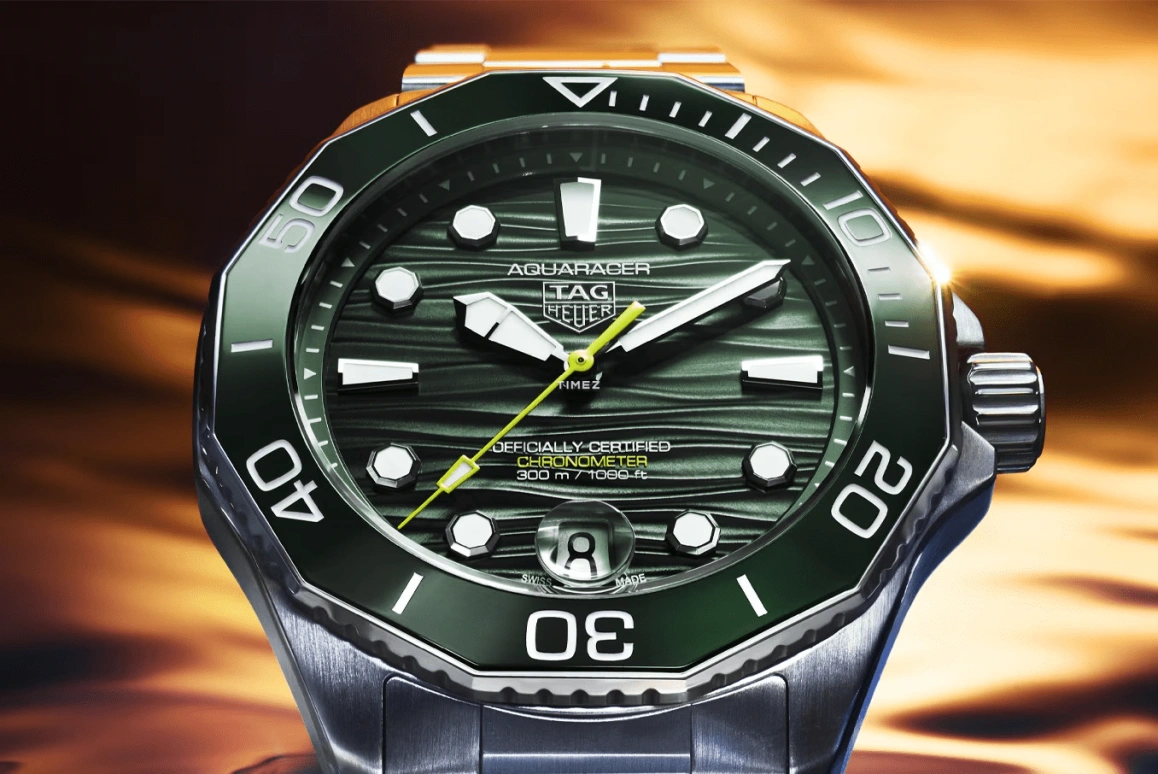TAG Heuer,Aquaracer 42mm,42mm,Stainless Steel,Green,Automatic,Day,80hours,WBP5116,WBP5116.BA0013