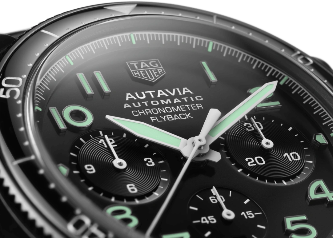 TAG Heuer,Autavia 42mm,42mm,Ceramic,Stainless Steel,Black,Automatic,Chronograph,Date,Column Wheel,CBE511C,CBE511C.FC8280