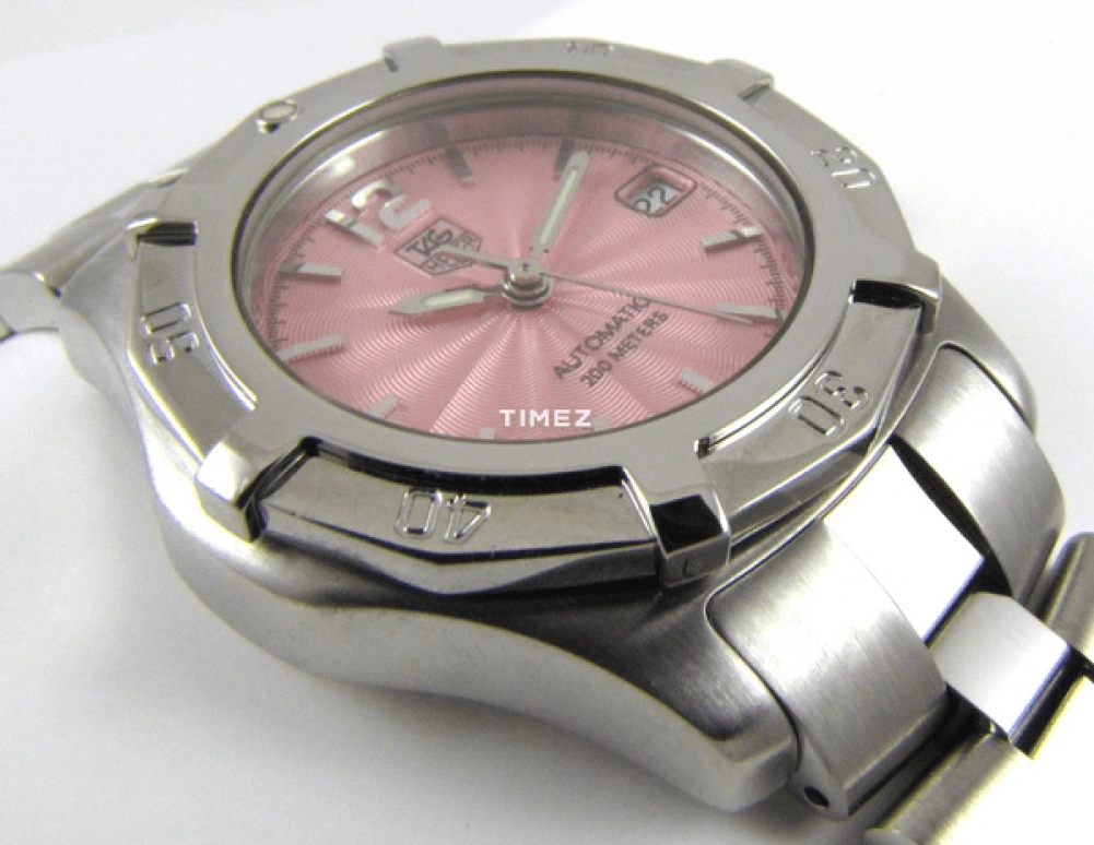 TAG Heuer,2000 27mm,27mm,Stainless Steel,Pink,Automatic,Day,Sapphire,Crystal Glass,WN2310,WN2310.BA0360