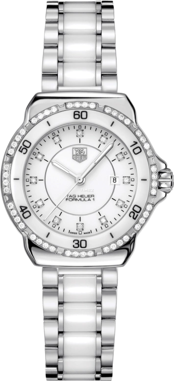 TAG Heuer,Formula 1 32mm,32mm,Ceramic,Stainless Steel,White,Quartz,Day,26280hours,WAH1313,WAH1313.BA0868