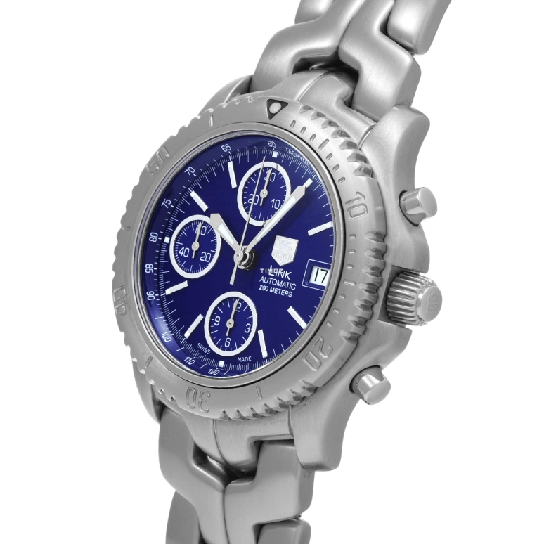 TAG Heuer,Link 46mm,46mm,Stainless Steel,Blue,Automatic,Chronograph,Day,CT2110,CT2110.BA0550