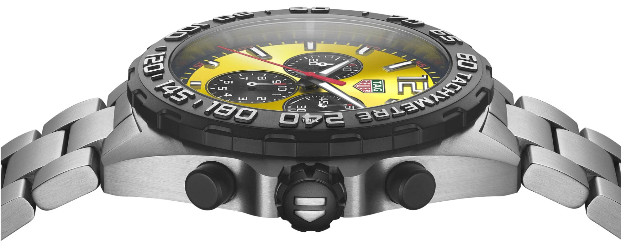 TAG Heuer,Formula 1 43mm,43mm,Stainless Steel,Yellow,Quartz,Chronograph,Day,CAZ101AM,CAZ101AM.BA0842